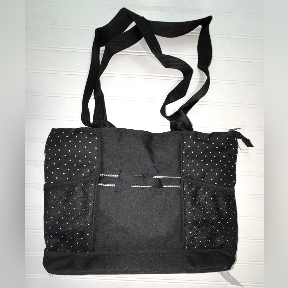 Pretty Baby Black Diaper Bag 12 x 11.5 x 4 With 22x12.5 Changing Pad New woTags